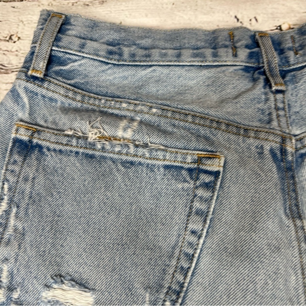 Agolde Distressed Parker Denim Shorts Size 26 - Picture 10 of 14